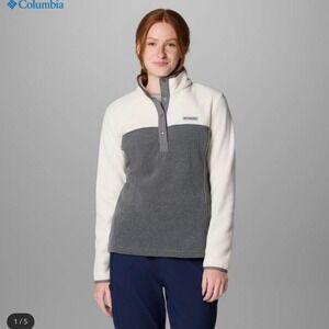 NWOT Columbia Women's Benton Springs Half Snap Pullover Fleece II Size M Gray